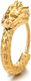 Retro Style Vintage Dragon Scales Huggie Hinged Hoop Earrings for Men Womens, Stainless Steel