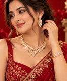 Elegant 3-Piece Gold-Plated American Diamond Jewellery Set