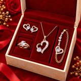 Elegant 4-Piece American Diamond Jewellery Combo Set
