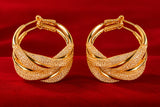 Elegant Gold-Plated American Diamond Hoop Earrings